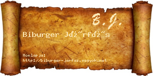 Biburger Járfás névjegykártya